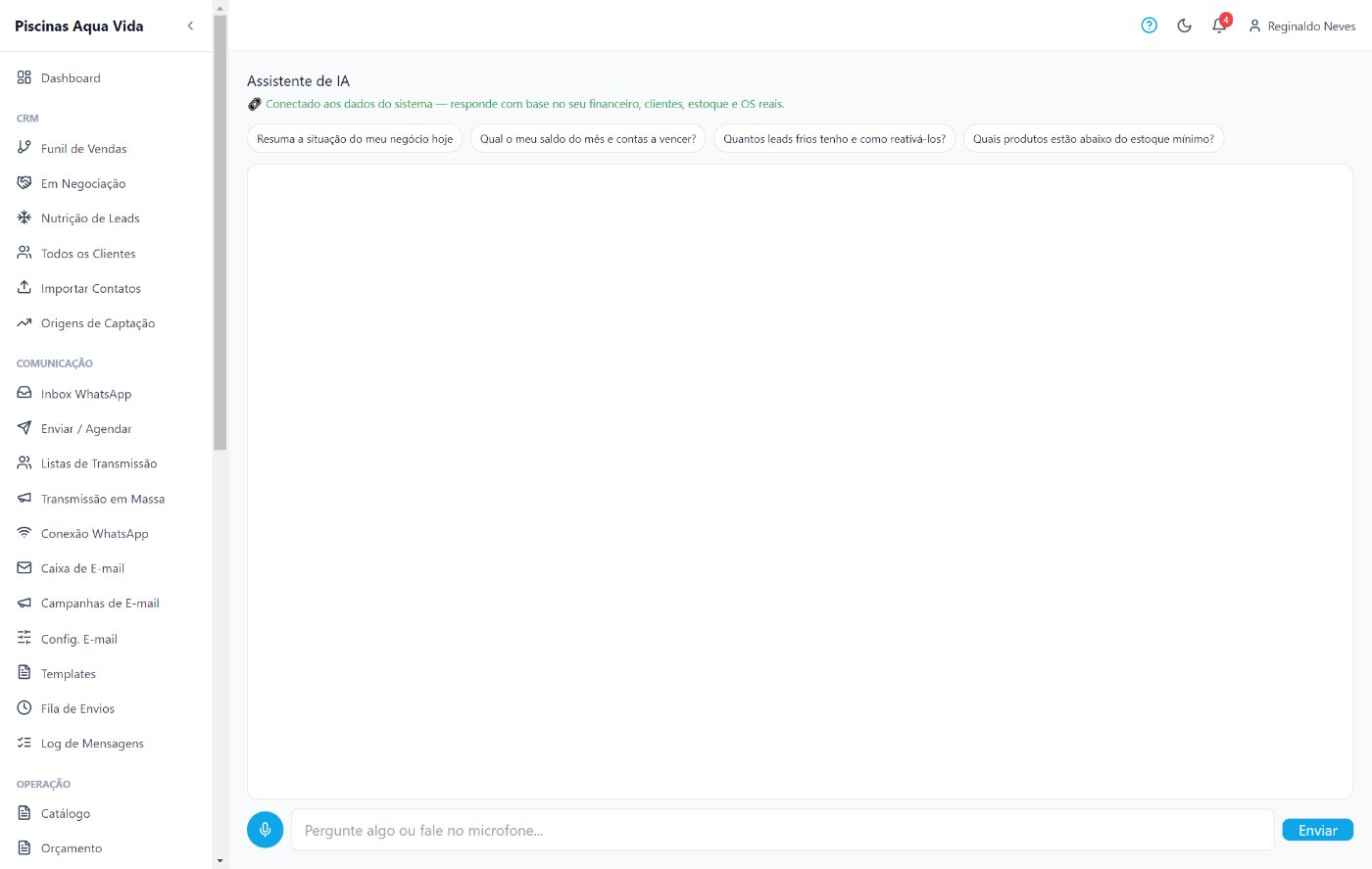 Assistente de IA conectado aos dados da loja